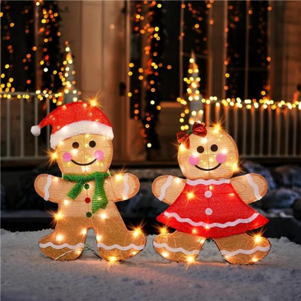 Dazzle Bright Christmas‎ Outdoor Decorations Yard, 2-Piece Lighted 2D